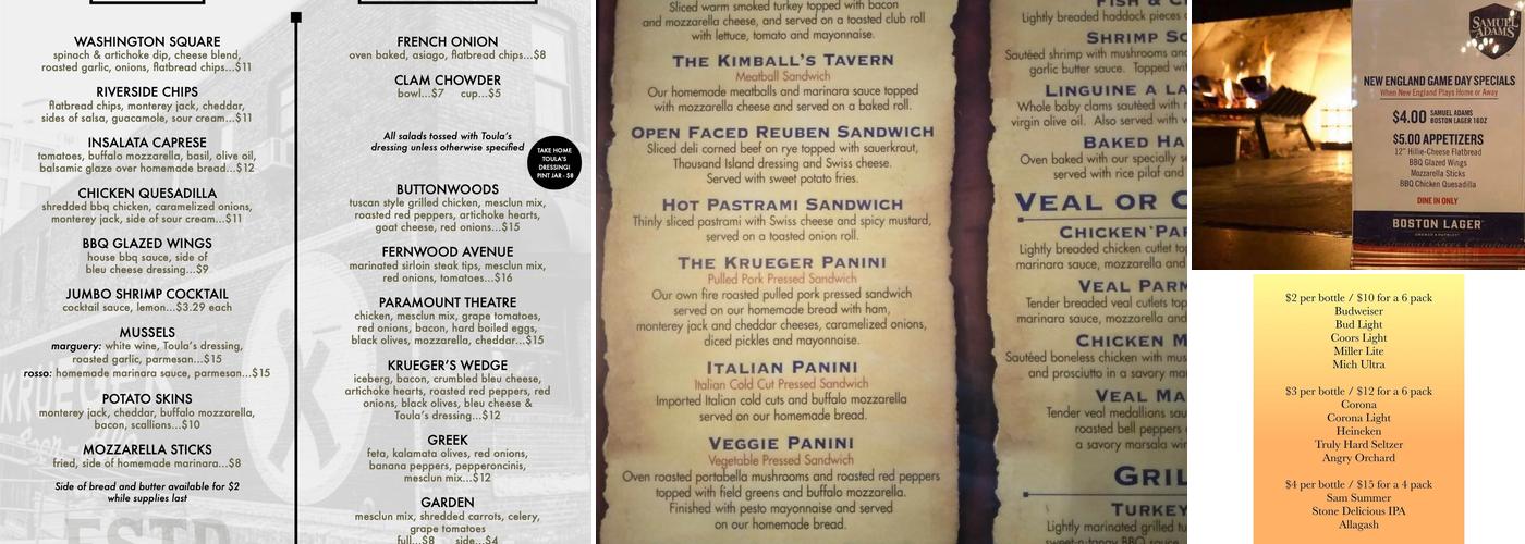 Krueger Flatbread Menu