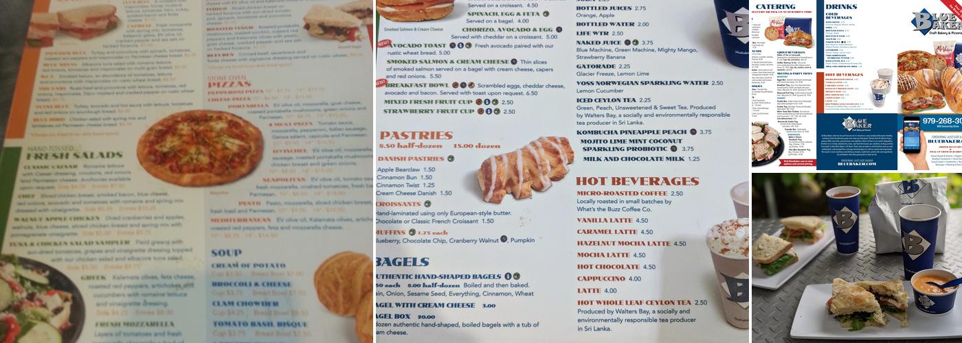 Blue Baker Menu