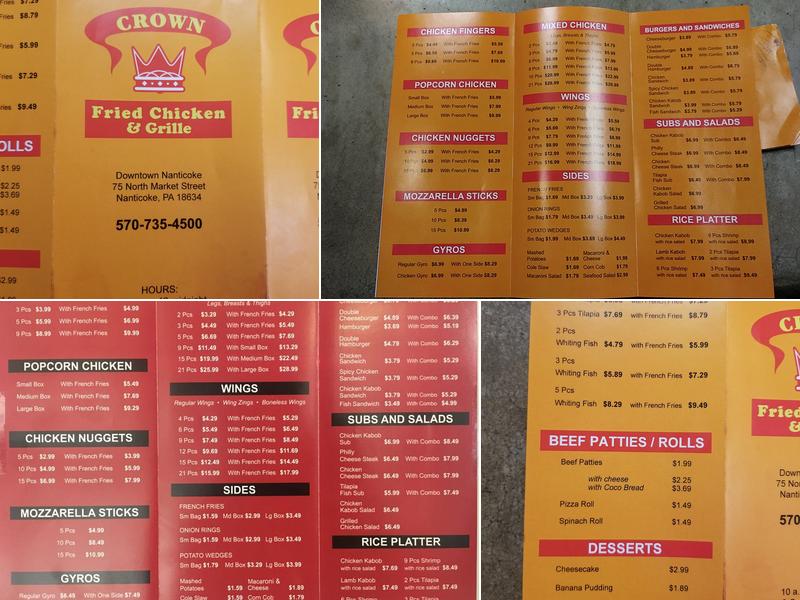 Crown Fried Chicken Menu