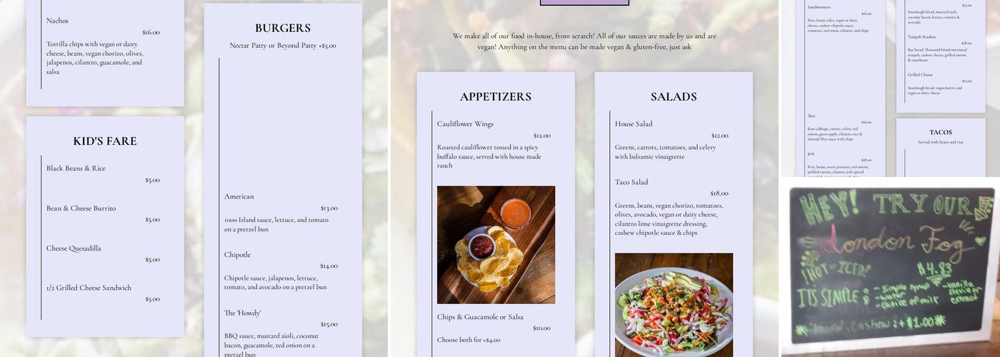 Nectar Café Menu