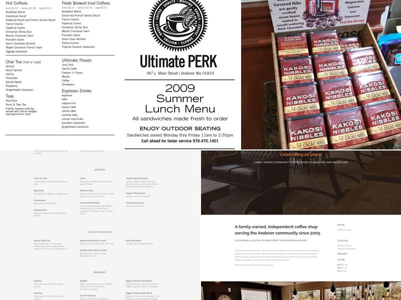 Ultimate Perk Coffee Shop Menu