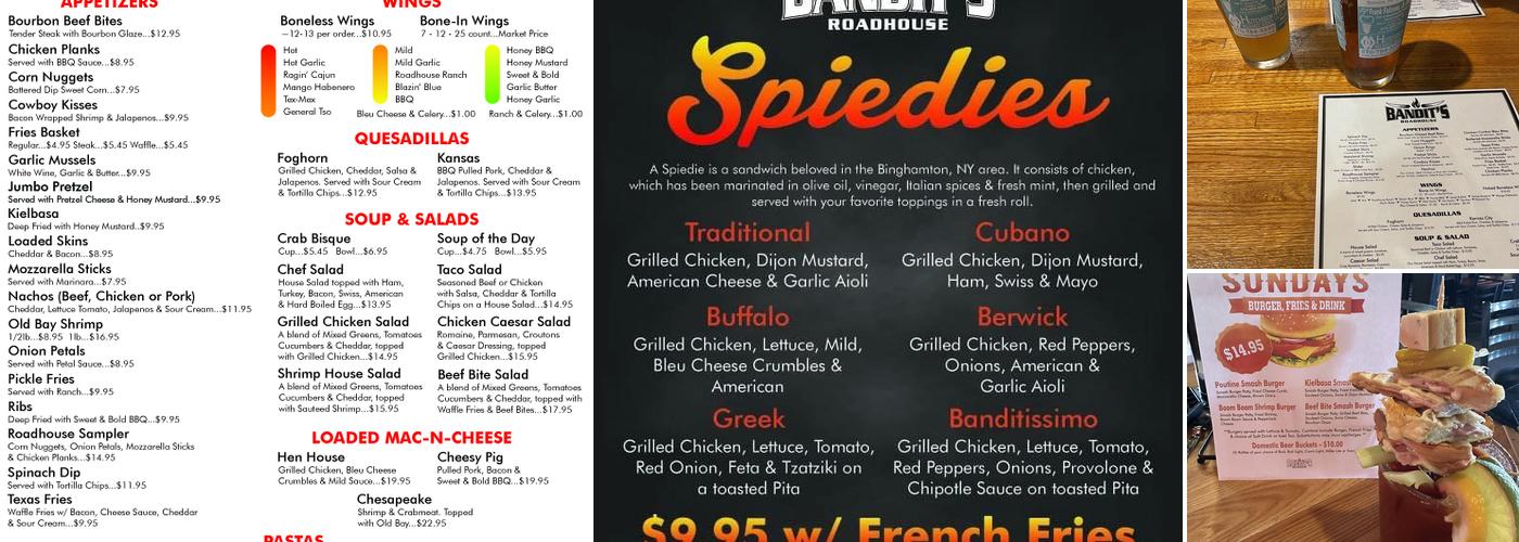 Bandit's Roadhouse Menu