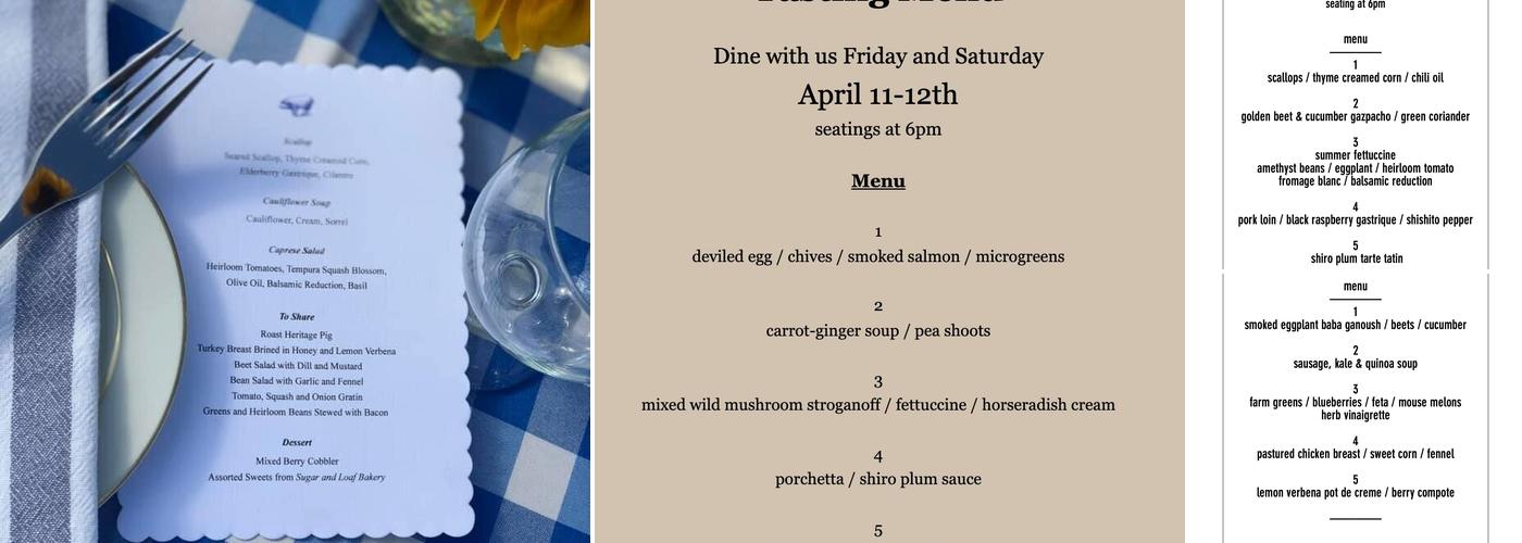 The Blind Pig Kitchen Menu