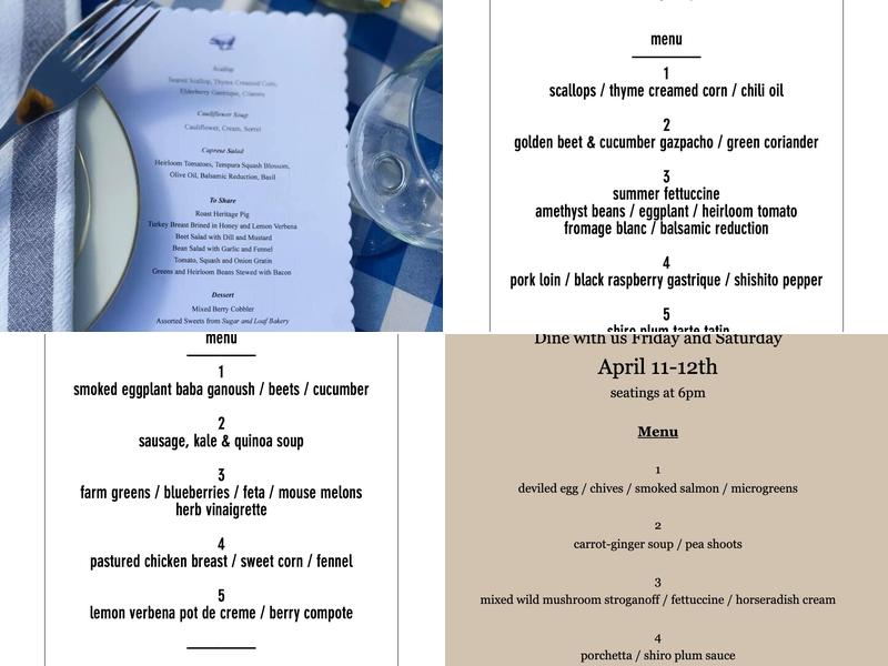 The Blind Pig Kitchen Menu