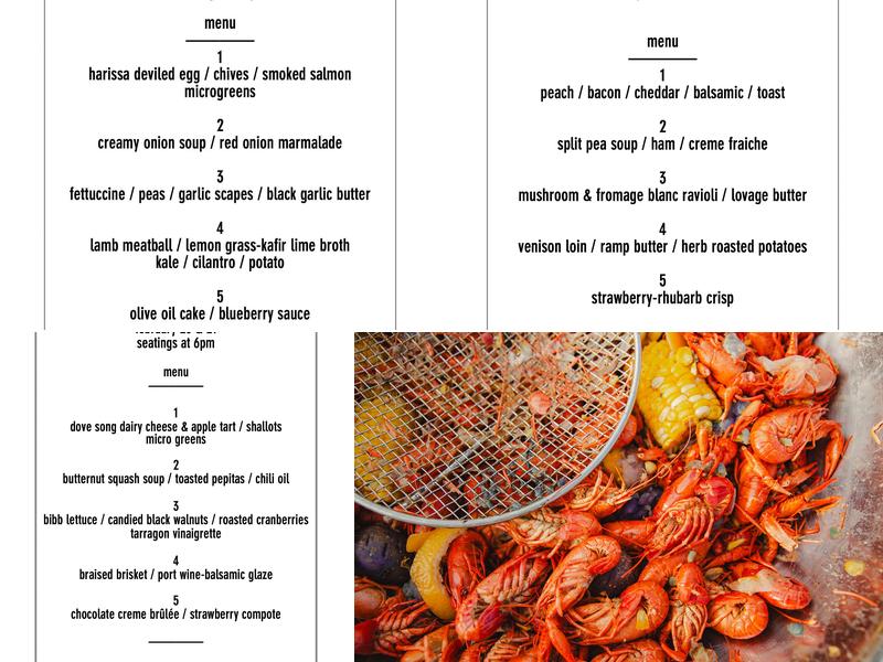 The Blind Pig Kitchen Menu