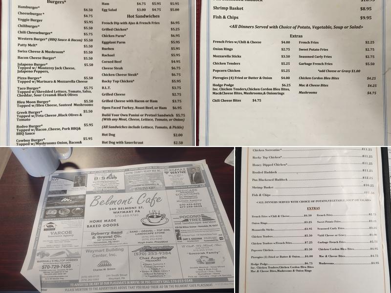Belmont Cafe Menu