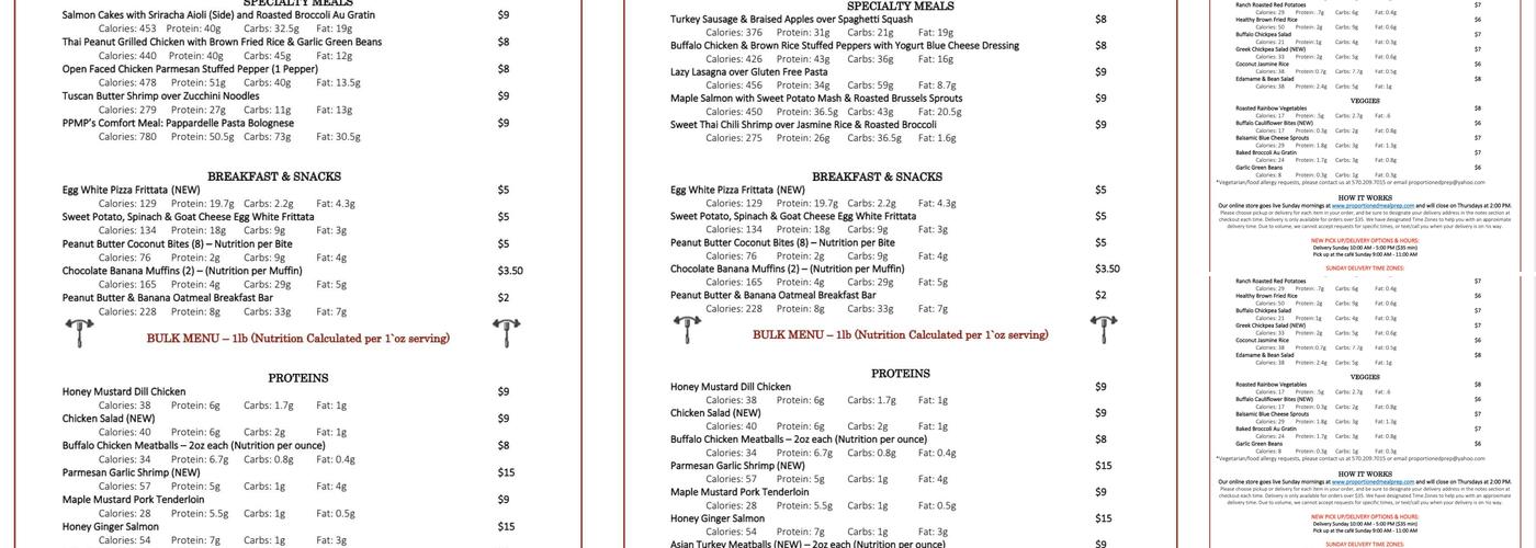 Capouse Cafe LLC Menu