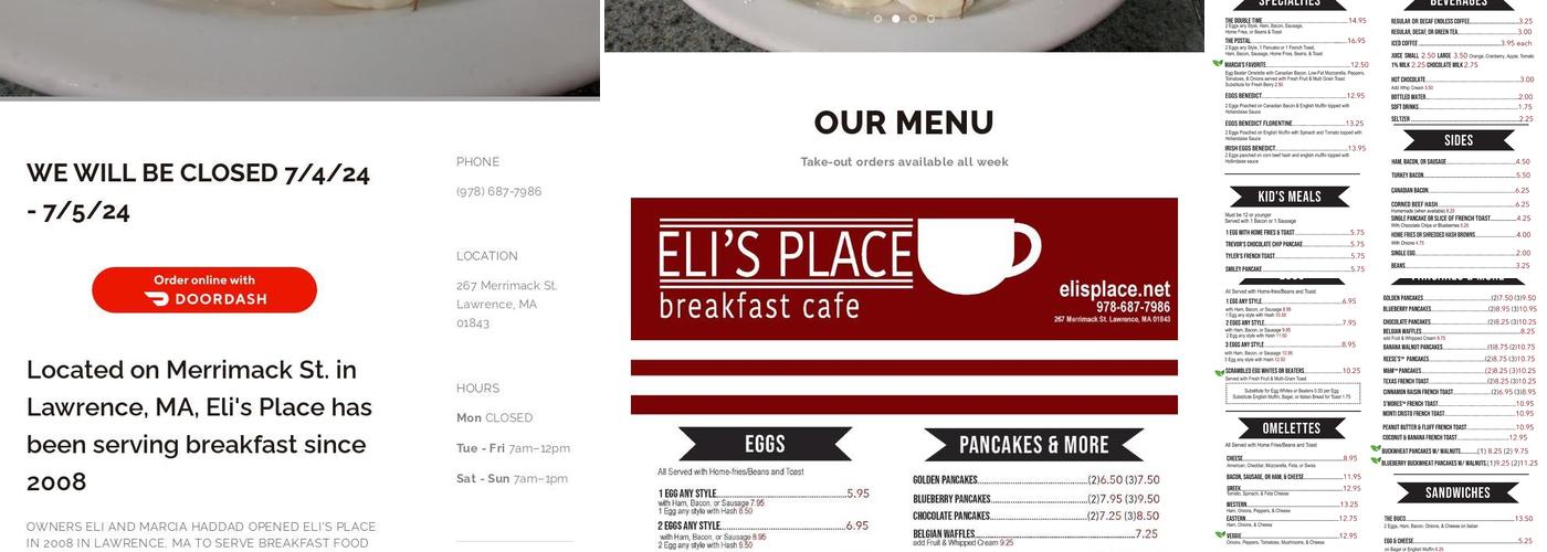 Eli's Place Menu