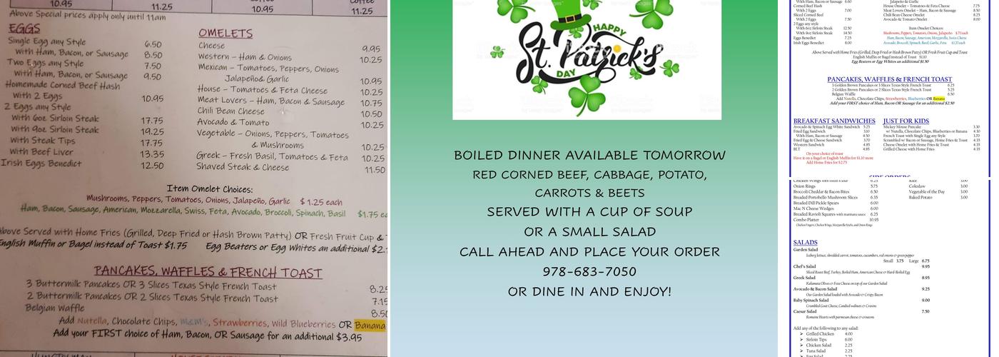 Methuen Family Restaurant Menu