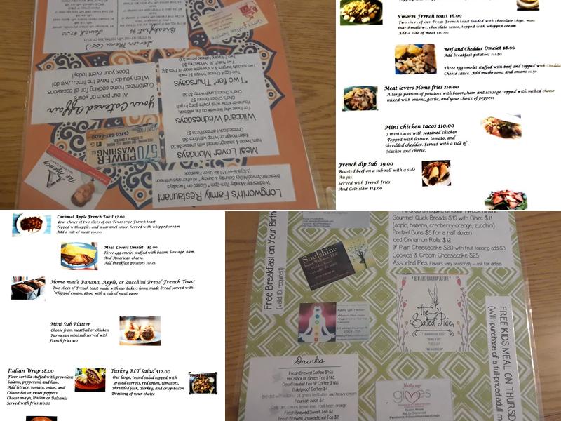 Longworth's Restaurant Menu