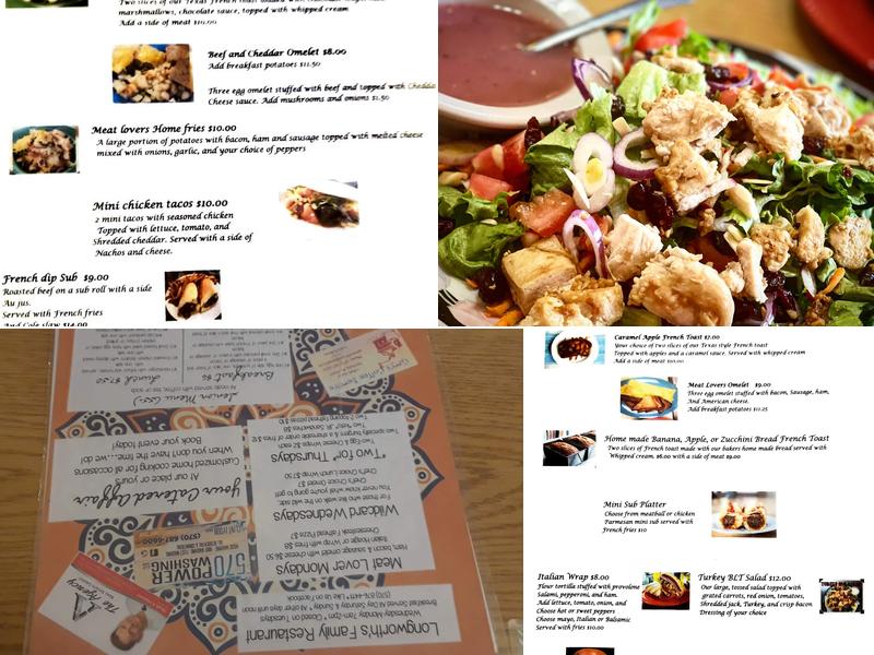 Longworth's Restaurant Menu