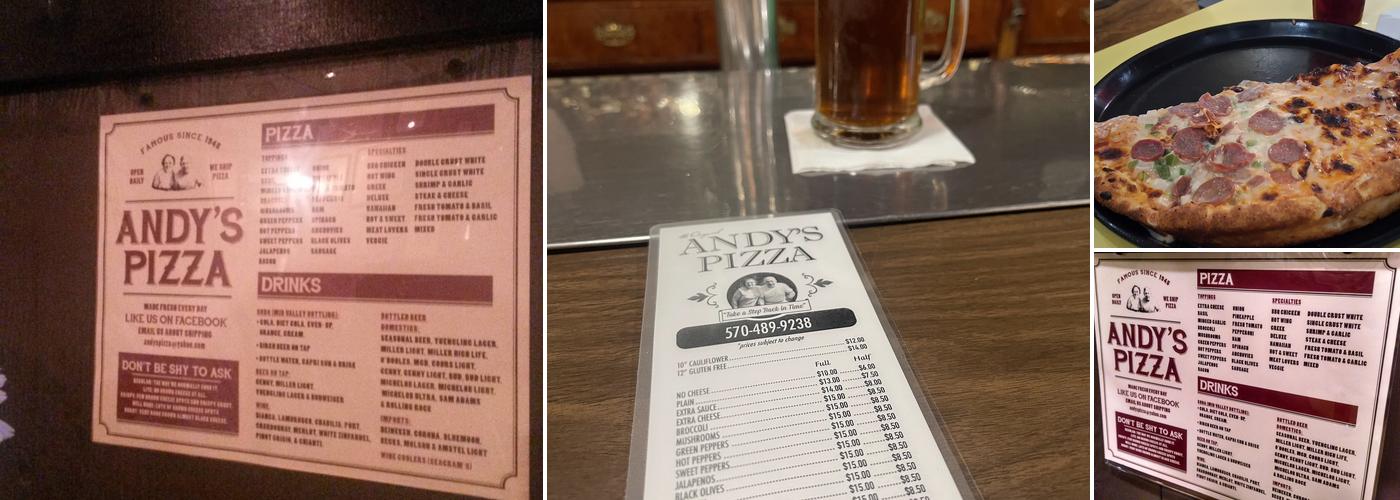 Andy's Pizza Menu