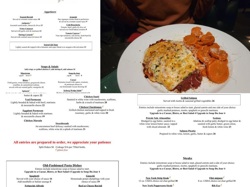 Rubino's Ristorante Menu