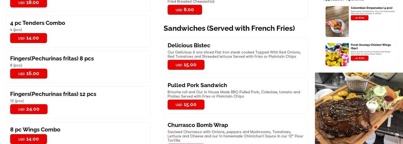 Grumpy G Restaurant Menu