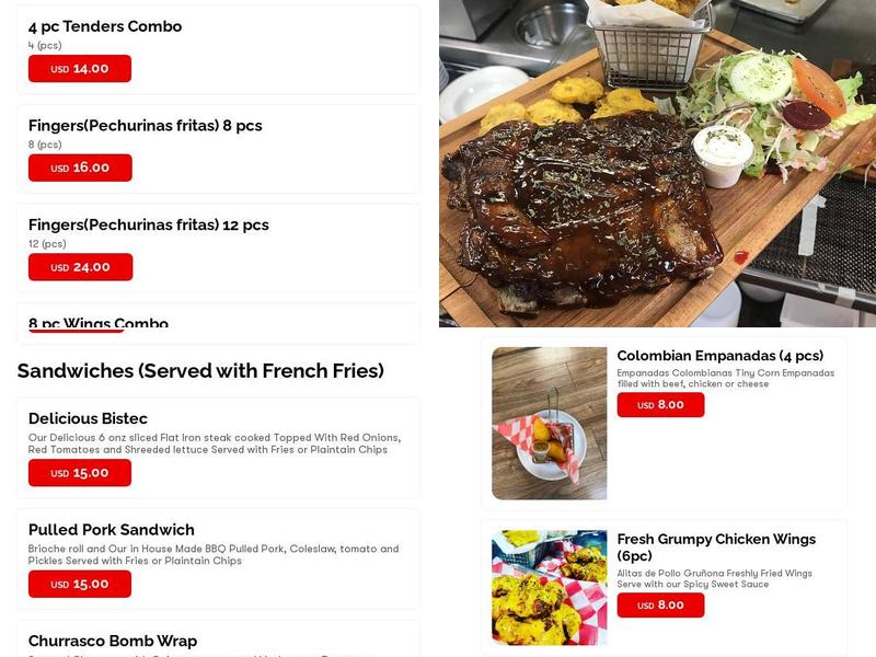 Grumpy G Restaurant Menu