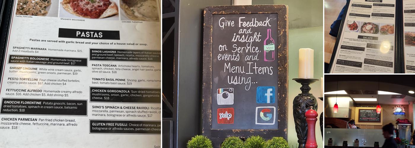 Siino's | Pizza, Pasta & Grill Menu