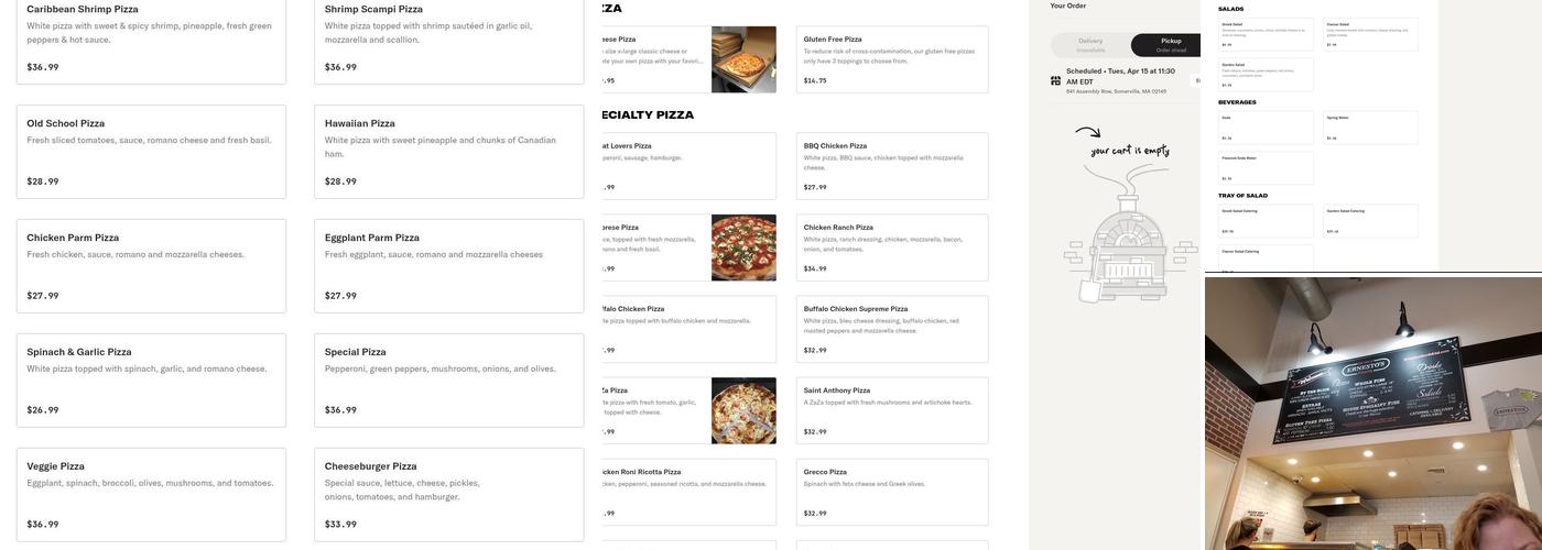 Ernesto's Pizza Menu