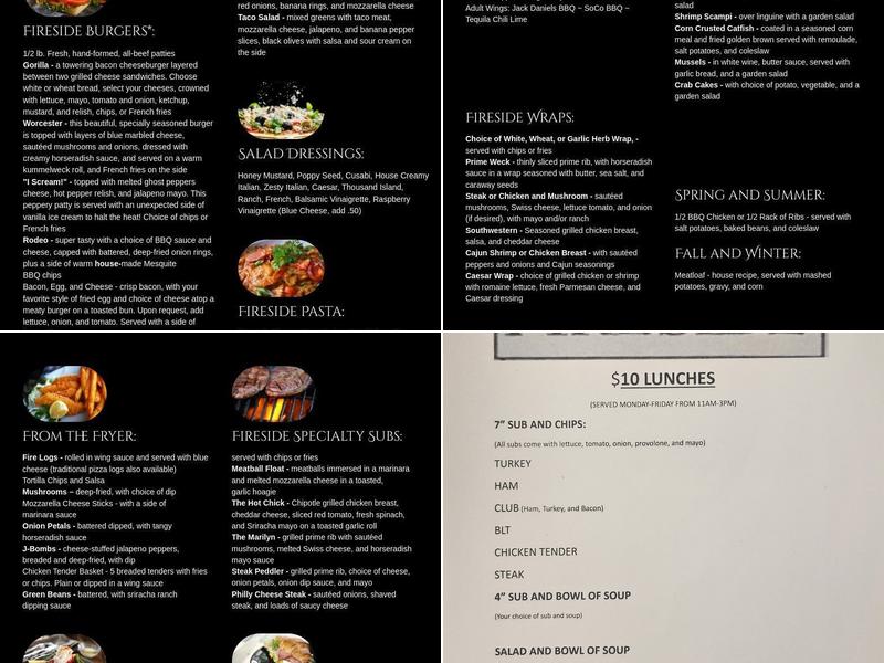 Randy's Fireside Menu