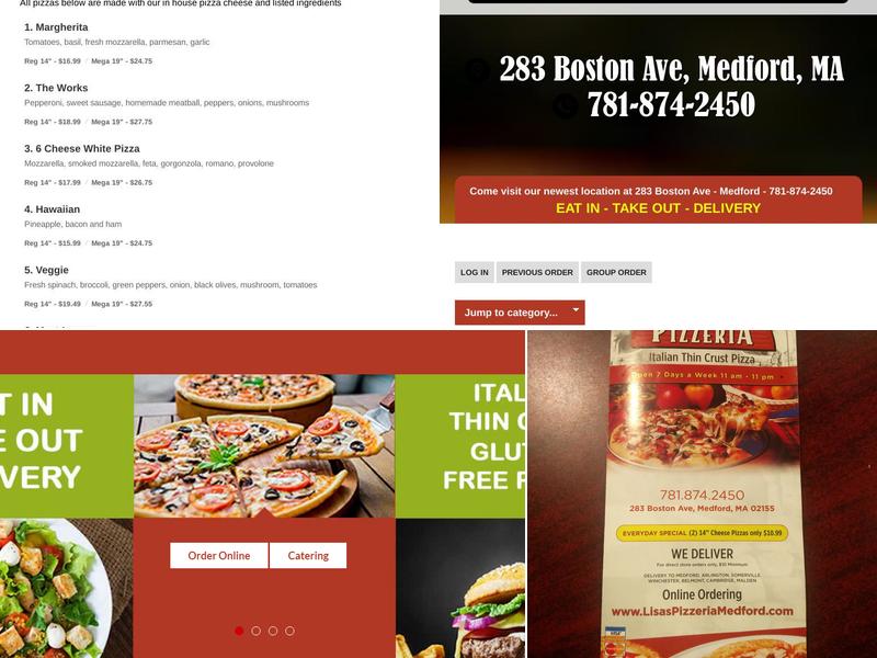 Lisa's Family Pizzeria of Medford Menu