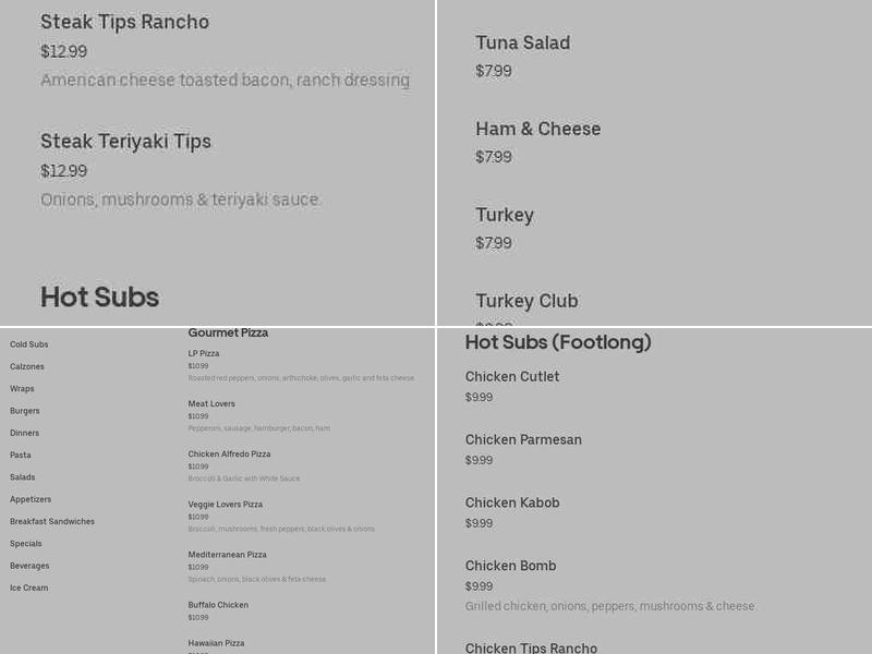 LP Pizza & Subs Menu