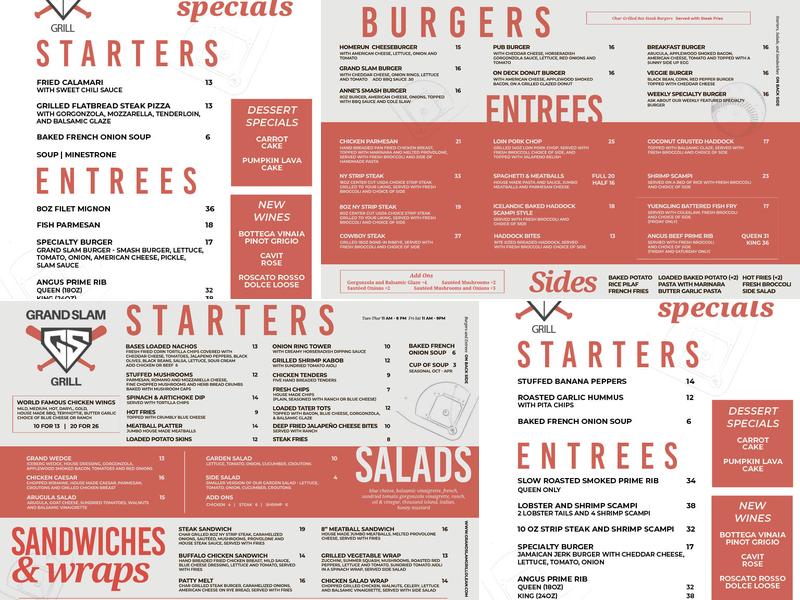 Grand Slam Grill Menu