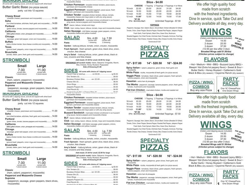 Mangia 2.0 Menu