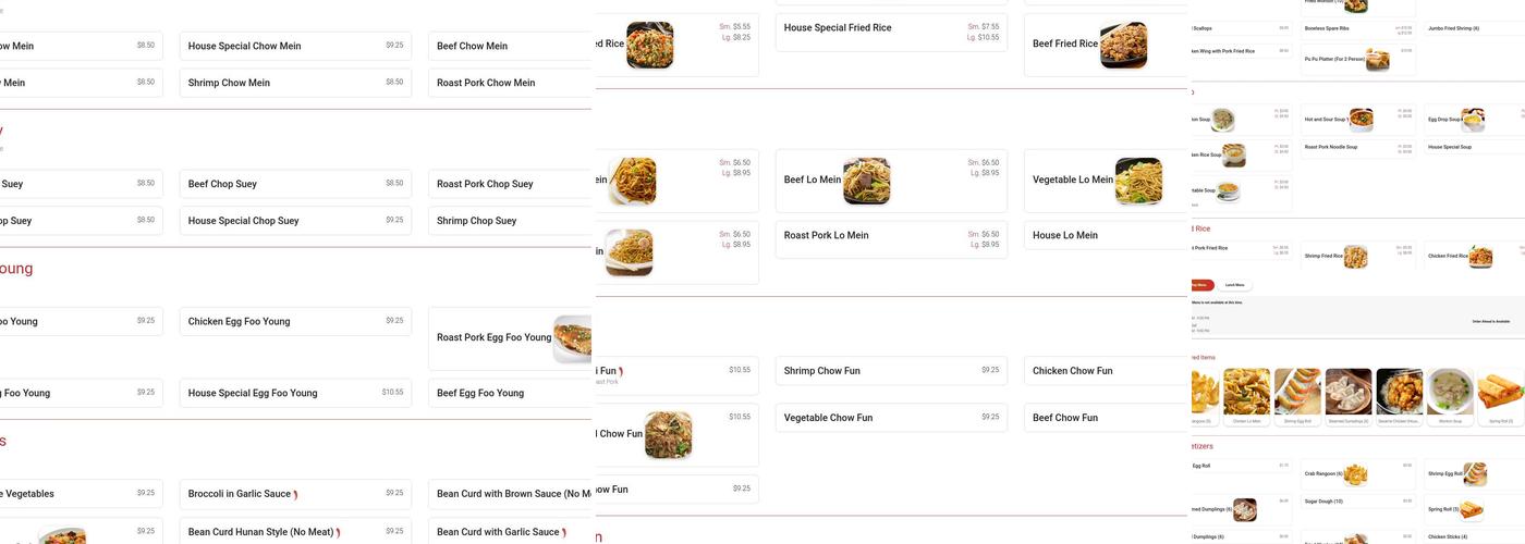 CHINA SEA Menu