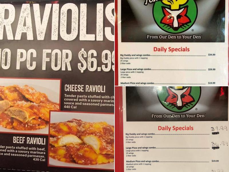 Fox's Pizza Menu