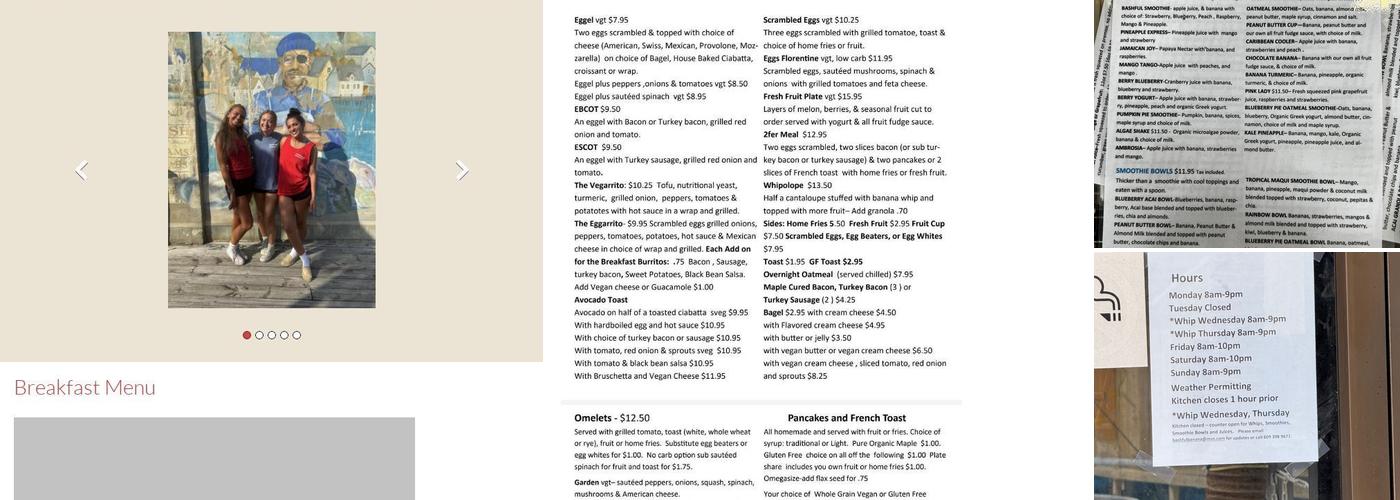 Bashful Banana Bakery & Cafe Menu