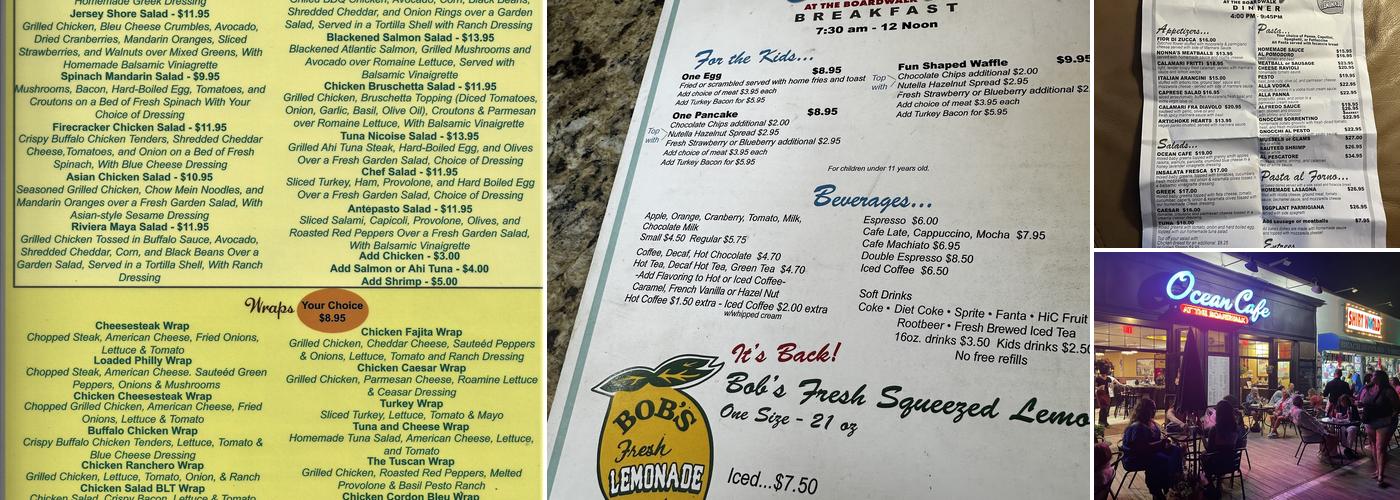 Ocean Cafe Menu