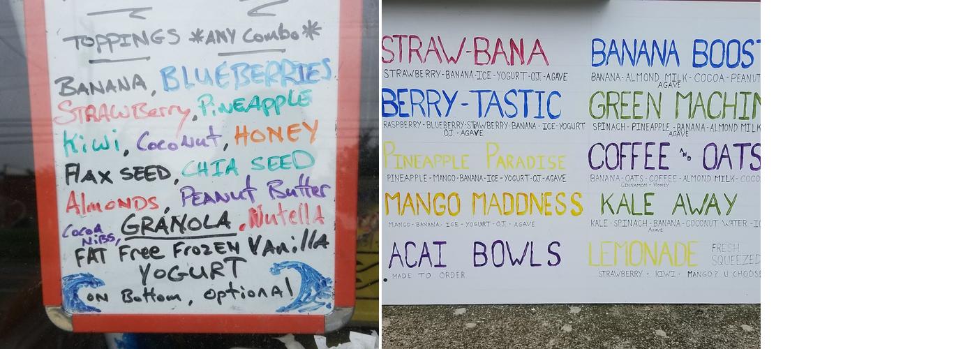 Tower Smoothies Menu