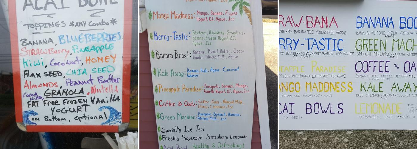 Tower Smoothies Menu
