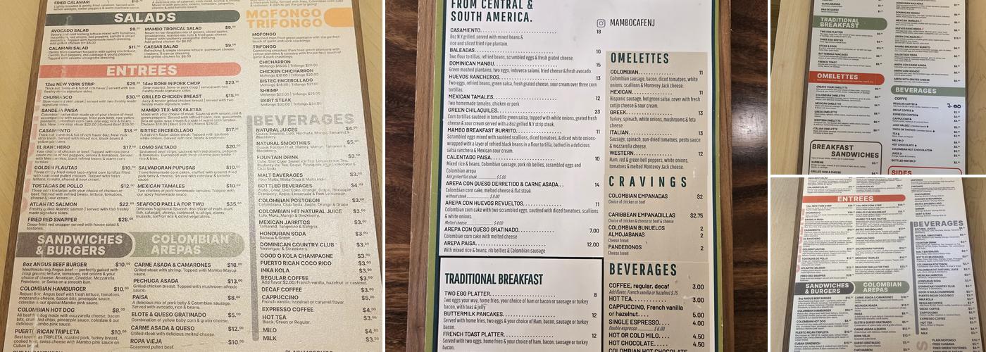 Mambo Café Menu