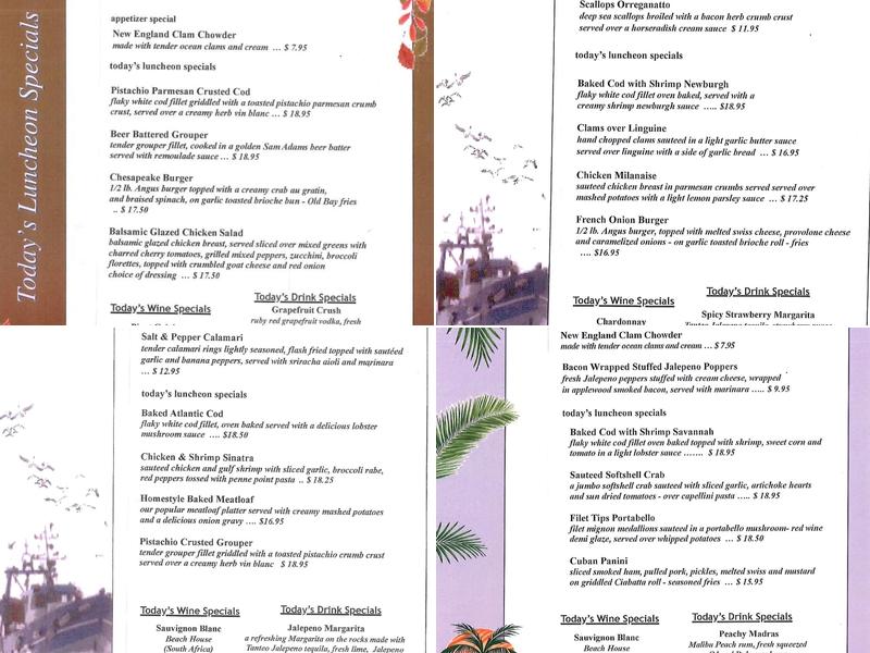 The Crab Trap Menu