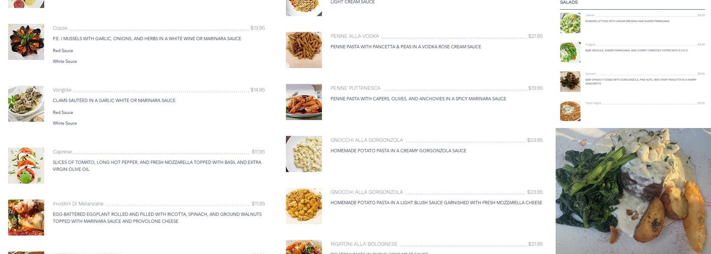 La Fontana Del Mare Menu