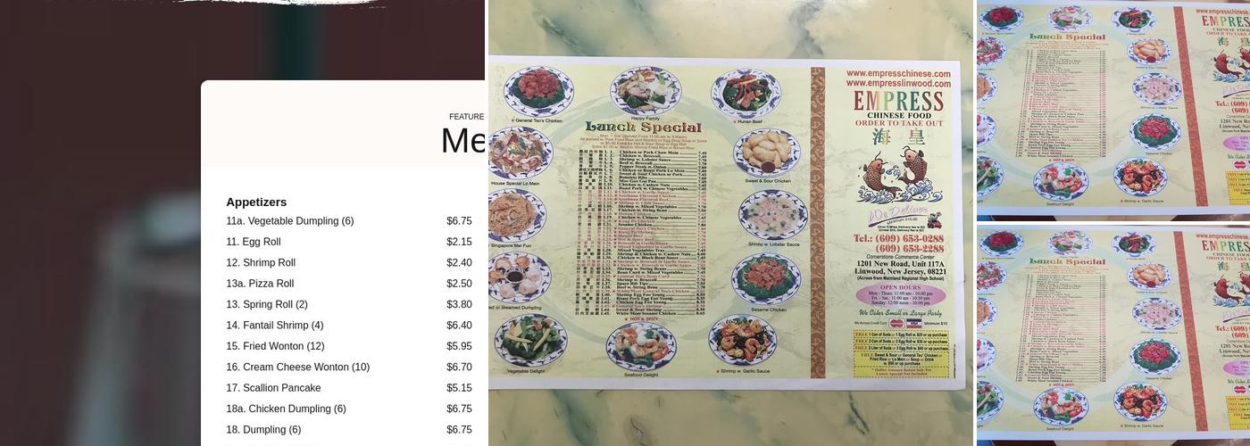 Empress Chinese Restaurant Menu