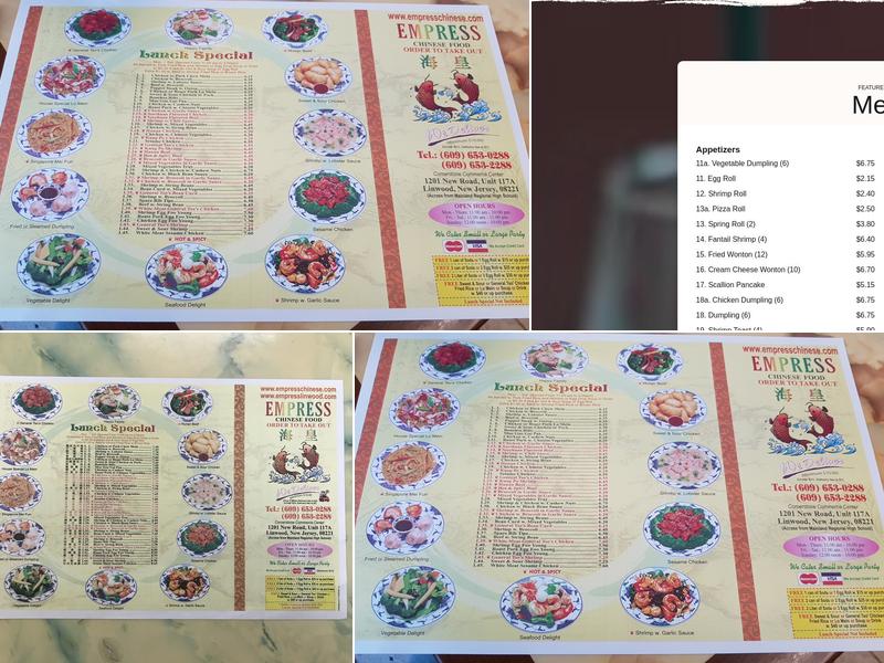 Empress Chinese Restaurant Menu