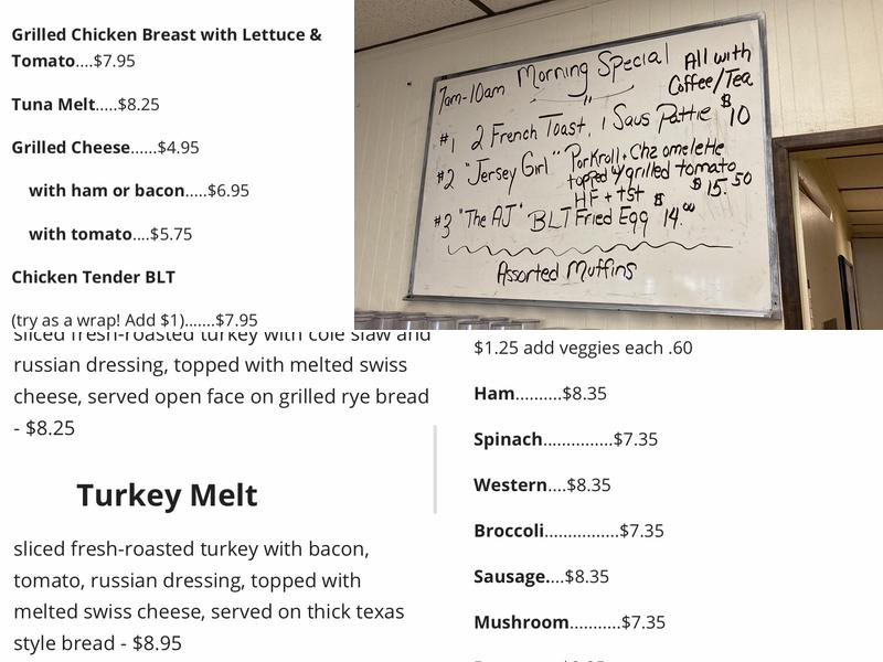 Johnnie's Restaurant Menu