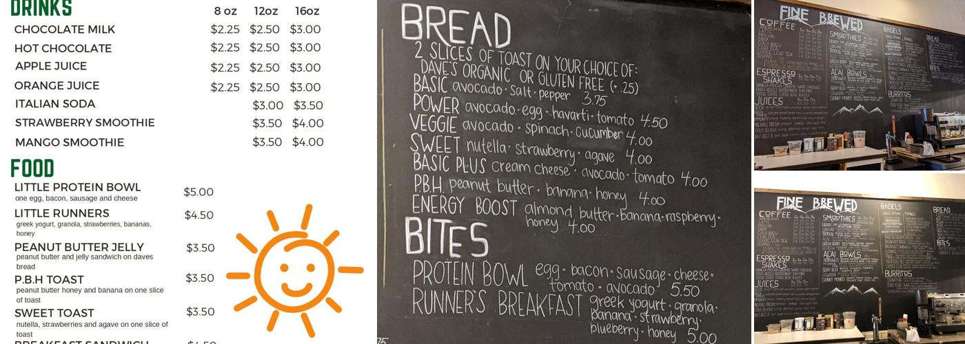 Fine Brewed Cafe Menu