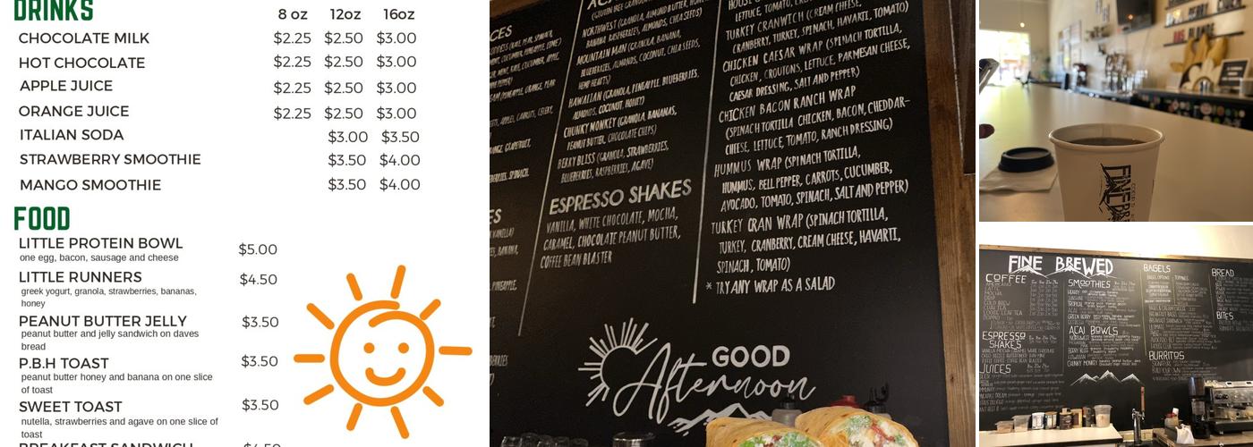 Fine Brewed Cafe Menu