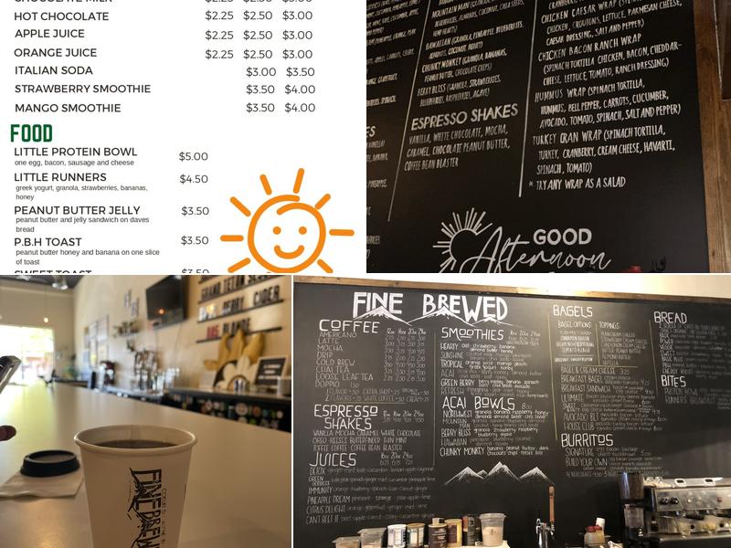 Fine Brewed Cafe Menu