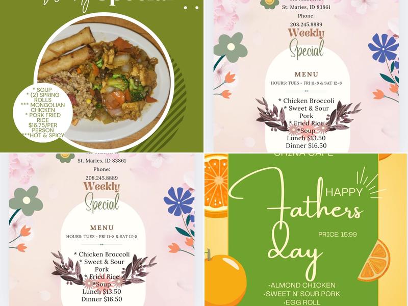 Luong China Cafe Menu