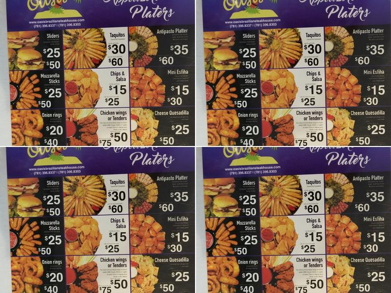 Oasis Cafe & Bakery Menu