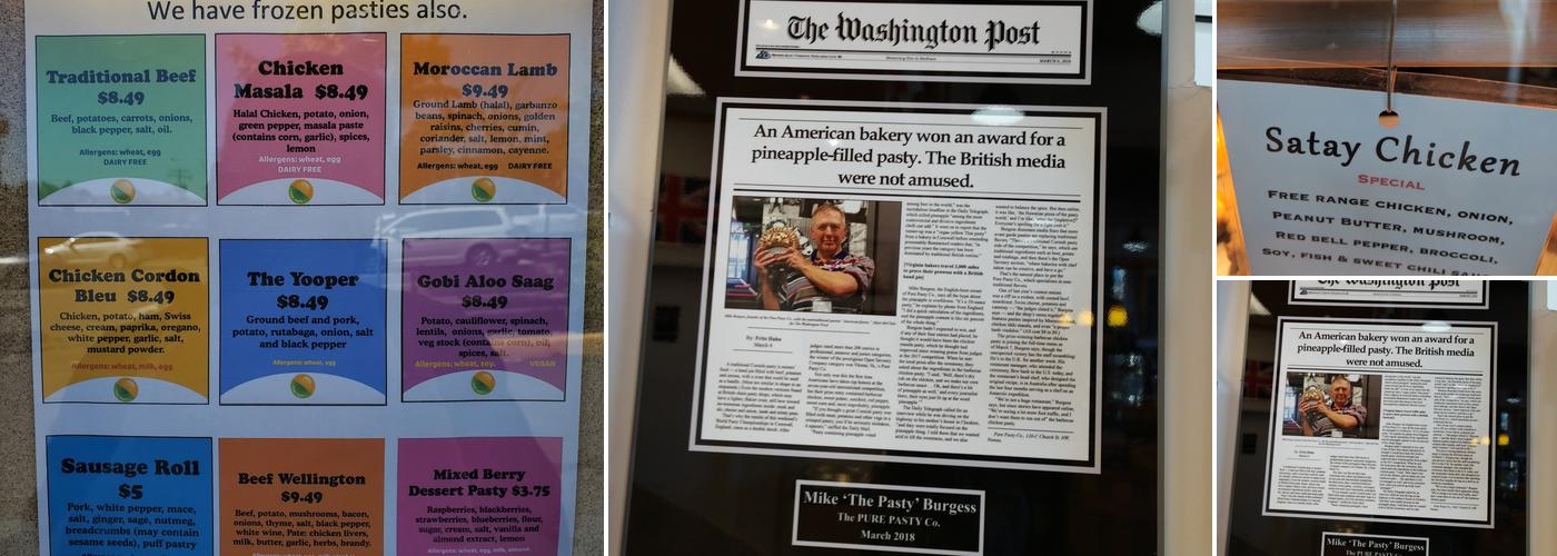 The Pure Pasty Co. Menu