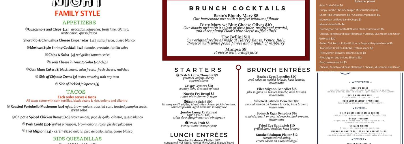 Bazin's on Church Menu
