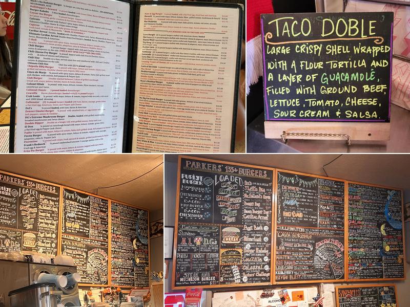 Parker's Restaurant Menu