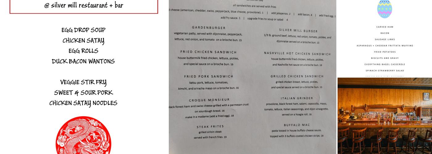 Silver Mill Restaurant Menu