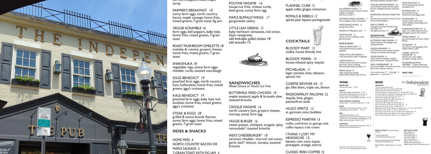 The Independent Menu