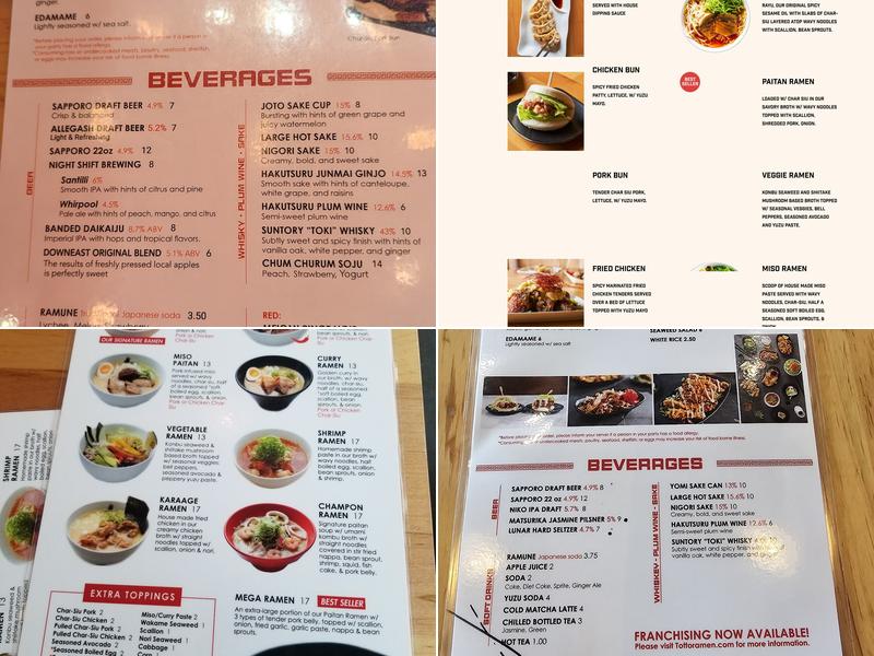 Totto Ramen Menu
