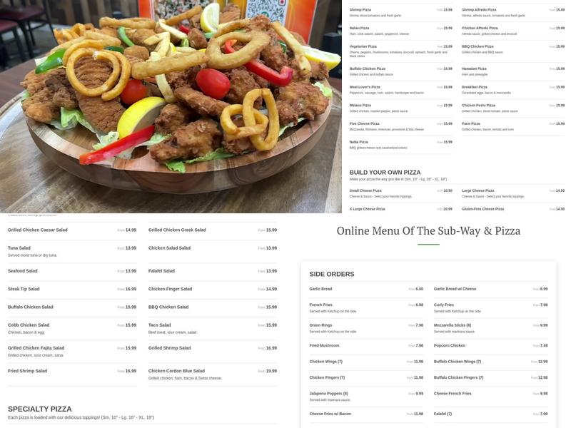 The Sub-Way & Pizza Menu